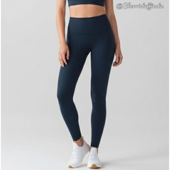 Lululemon Wunder Under Hi-Rise Tight Full-On Luxtreme 28" Jaded Blue Leggings 4 - Picture 1 of 9